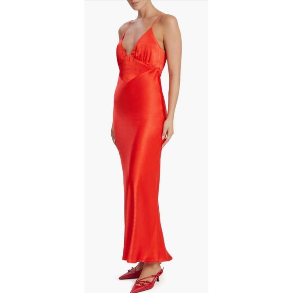Bardot Capri Slip Dress Maxi in Fire Red NWT